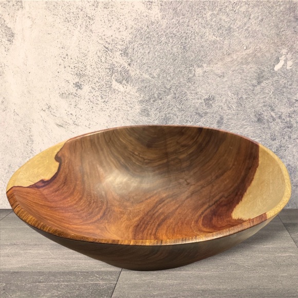 Belize Turned Rosewood Salad Bowl by Tyrone - Picture 1 of 10